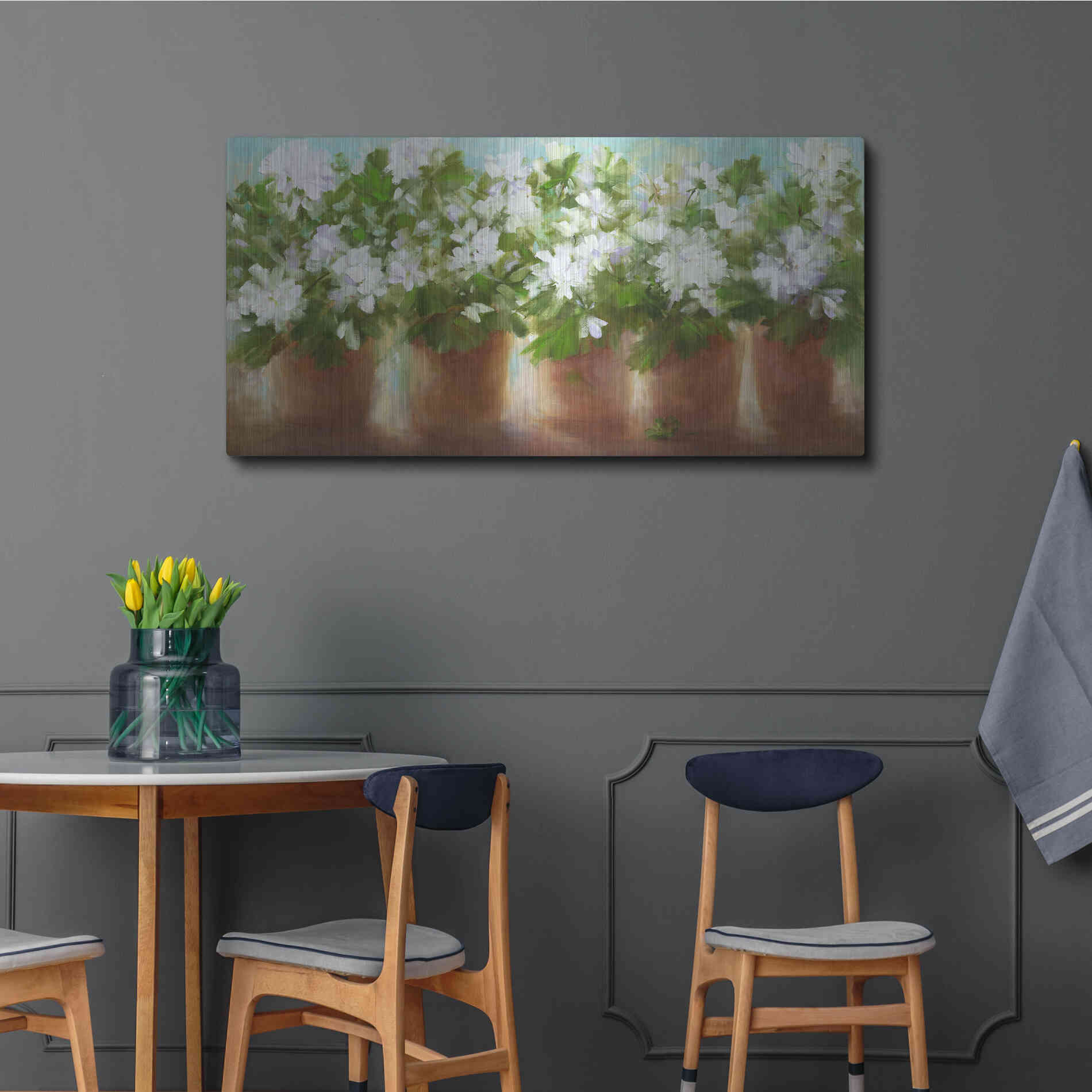 Luxe Metal Art 'In Full Bloom' by Sheila Finch, Metal Wall Art,48x24