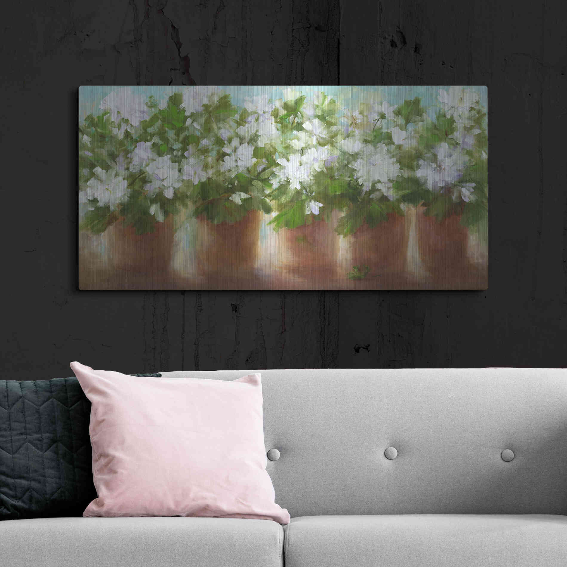 Luxe Metal Art 'In Full Bloom' by Sheila Finch, Metal Wall Art,48x24