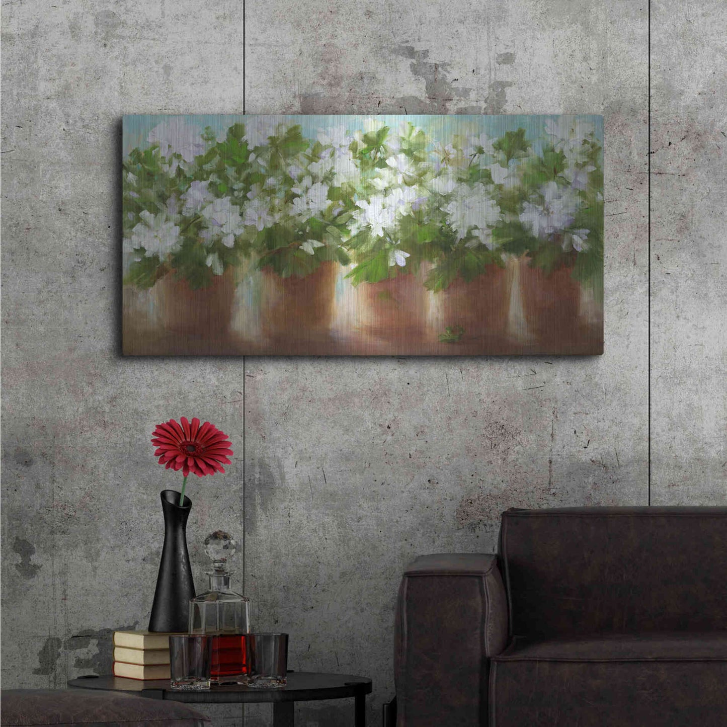 Luxe Metal Art 'In Full Bloom' by Sheila Finch, Metal Wall Art,48x24