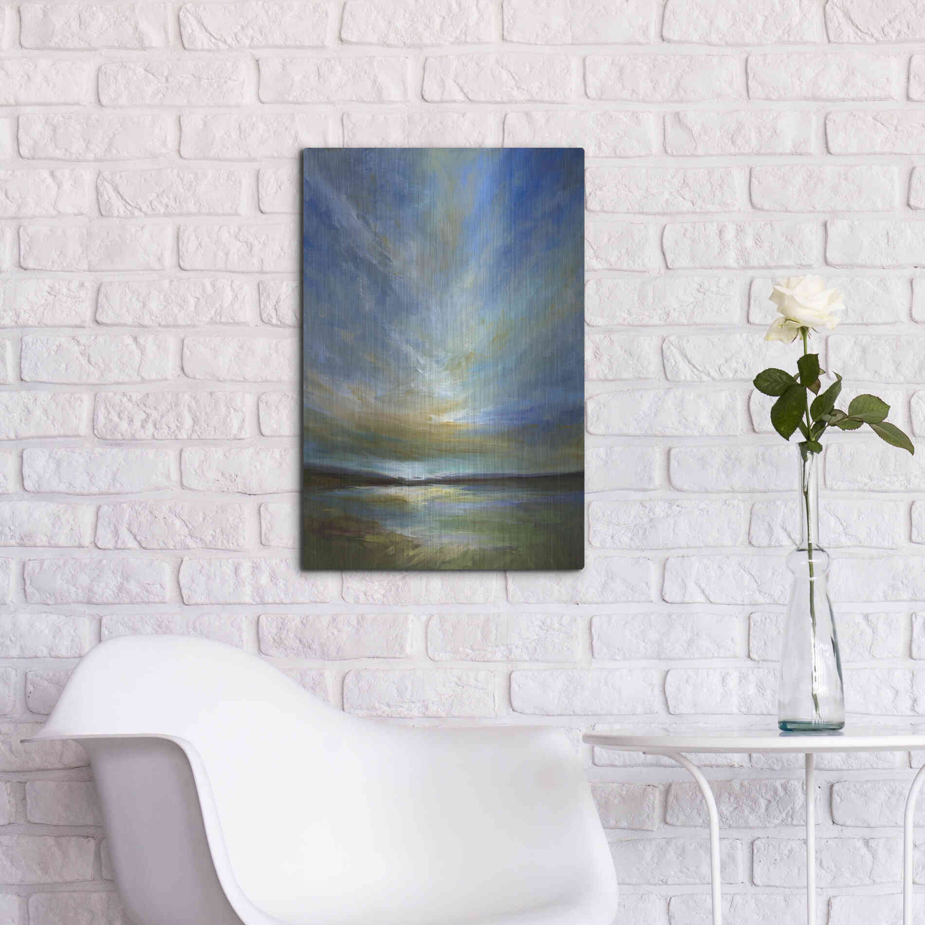 Luxe Metal Art 'Updraft' by Sheila Finch, Metal Wall Art,16x24