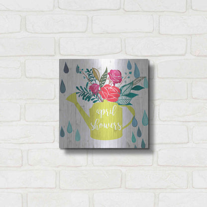 Luxe Metal Art 'April Showers and May Flowers I' by Studio W, Metal Wall Art,12x12