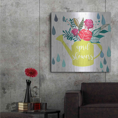 Luxe Metal Art 'April Showers and May Flowers I' by Studio W, Metal Wall Art,36x36