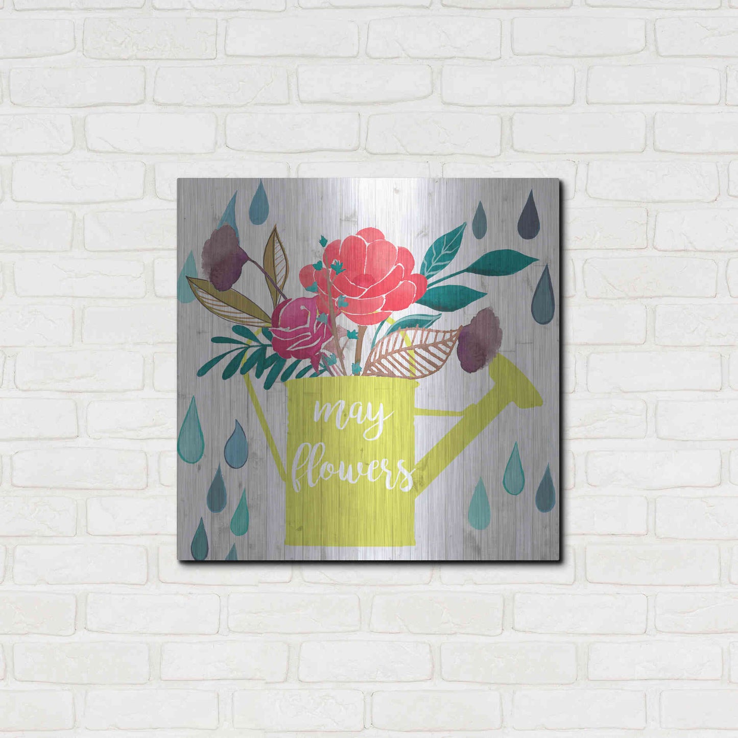 Luxe Metal Art 'April Showers and May Flowers II' by Studio W, Metal Wall Art,24x24