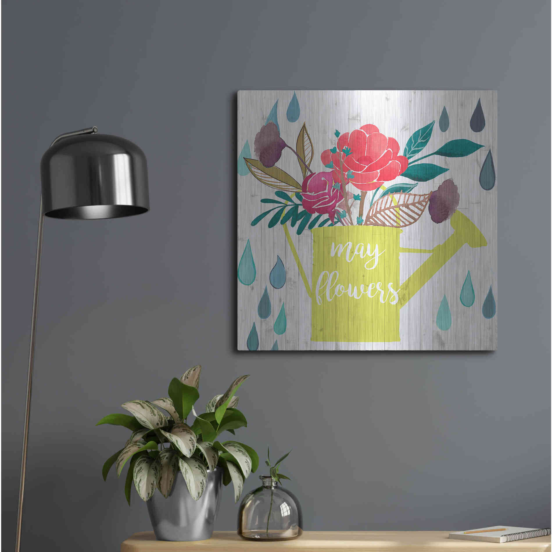 Luxe Metal Art 'April Showers and May Flowers II' by Studio W, Metal Wall Art,24x24