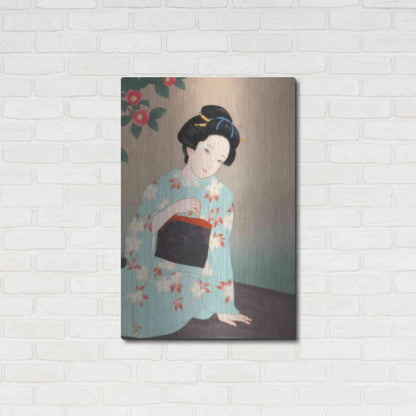 Luxe Metal Art 'Tsubaki' by Sai Tamiya, Metal Wall Art,24x36