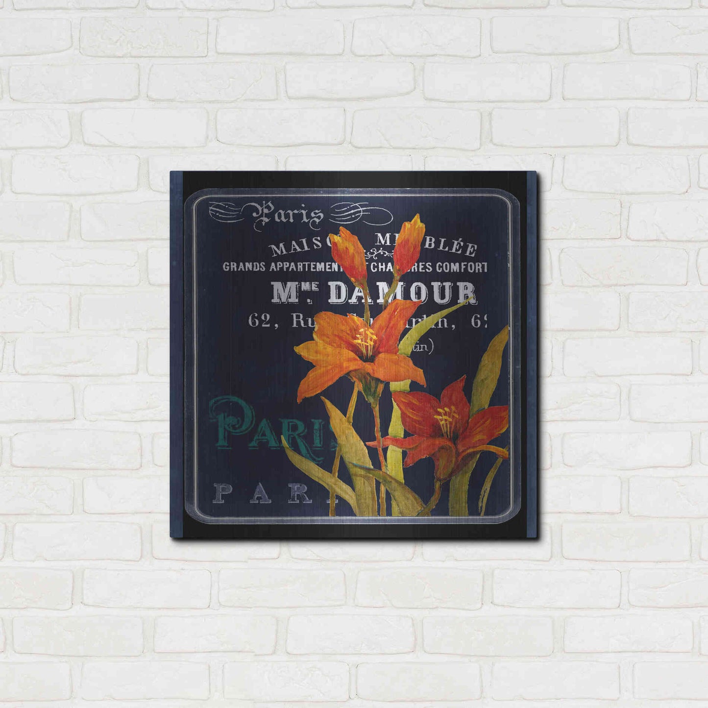 Luxe Metal Art 'Chalkboard Paris Collection C' by Studio W, Metal Wall Art,24x24