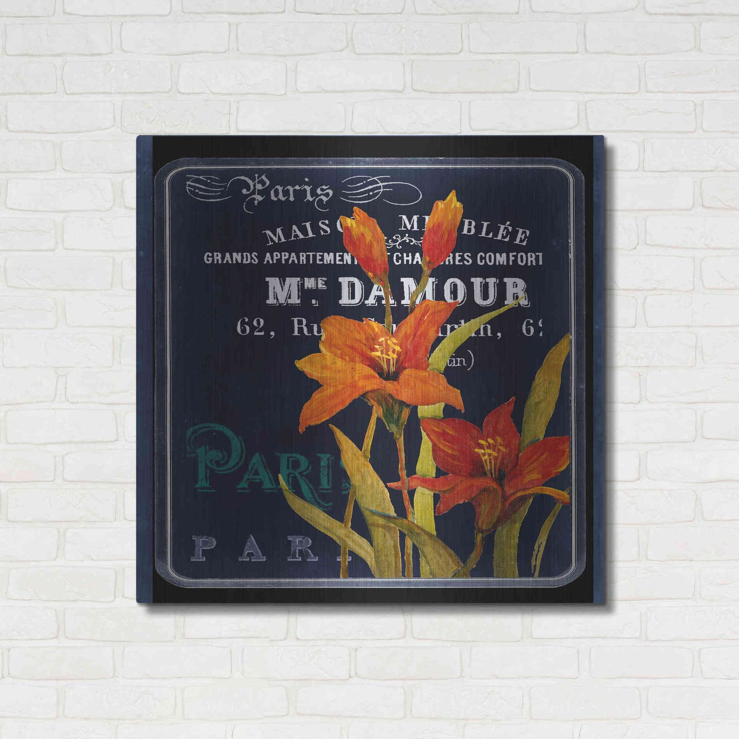 Luxe Metal Art 'Chalkboard Paris Collection C' by Studio W, Metal Wall Art,36x36