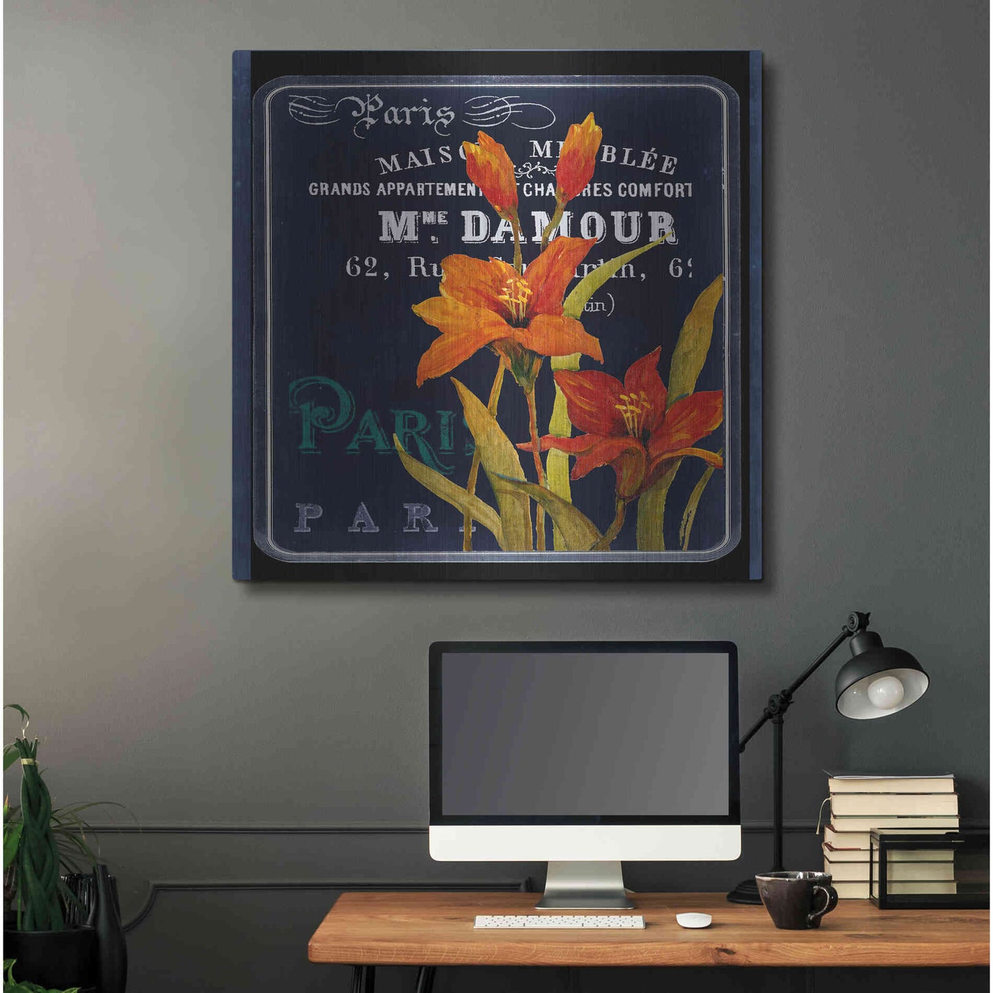 Luxe Metal Art 'Chalkboard Paris Collection C' by Studio W, Metal Wall Art,36x36