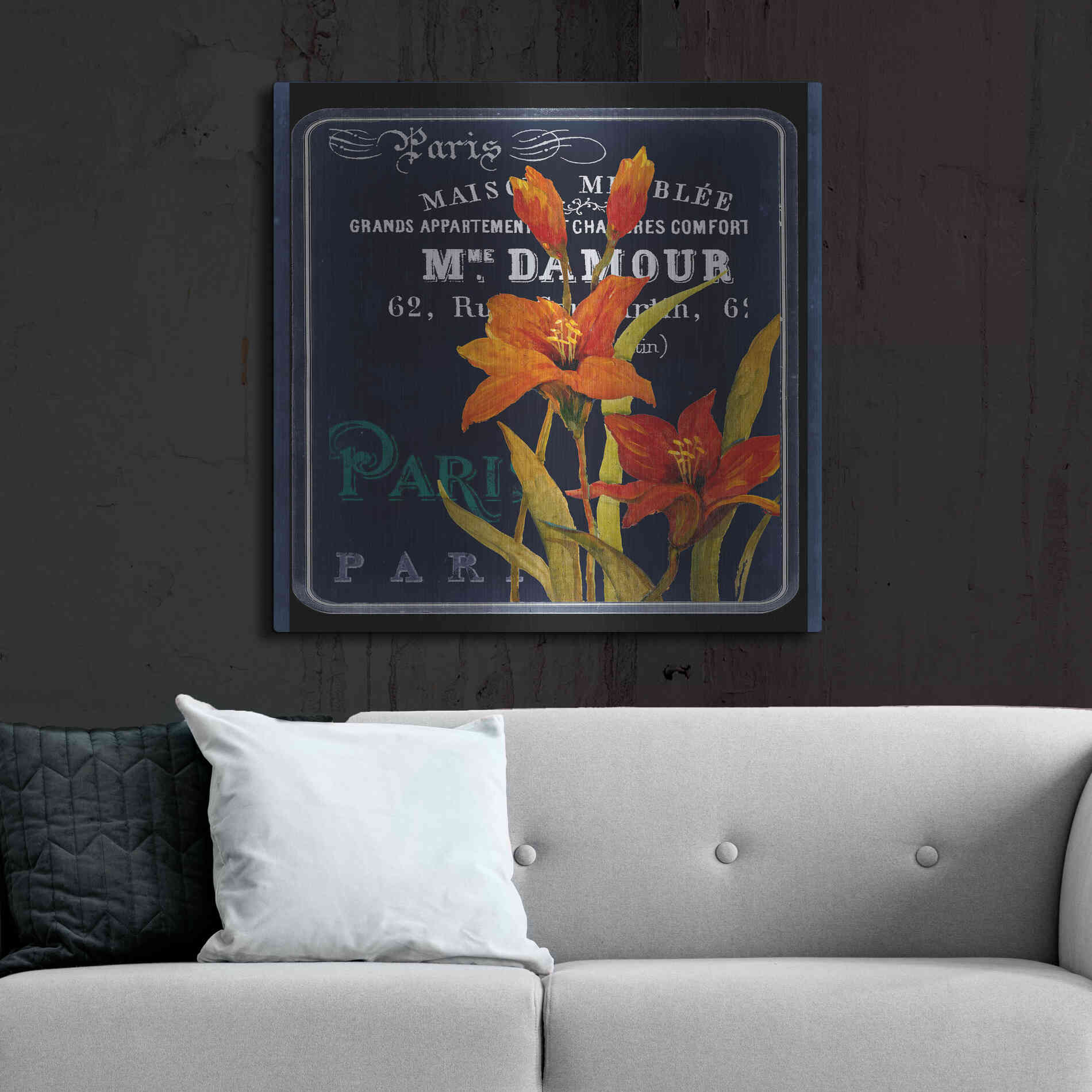 Luxe Metal Art 'Chalkboard Paris Collection C' by Studio W, Metal Wall Art,36x36