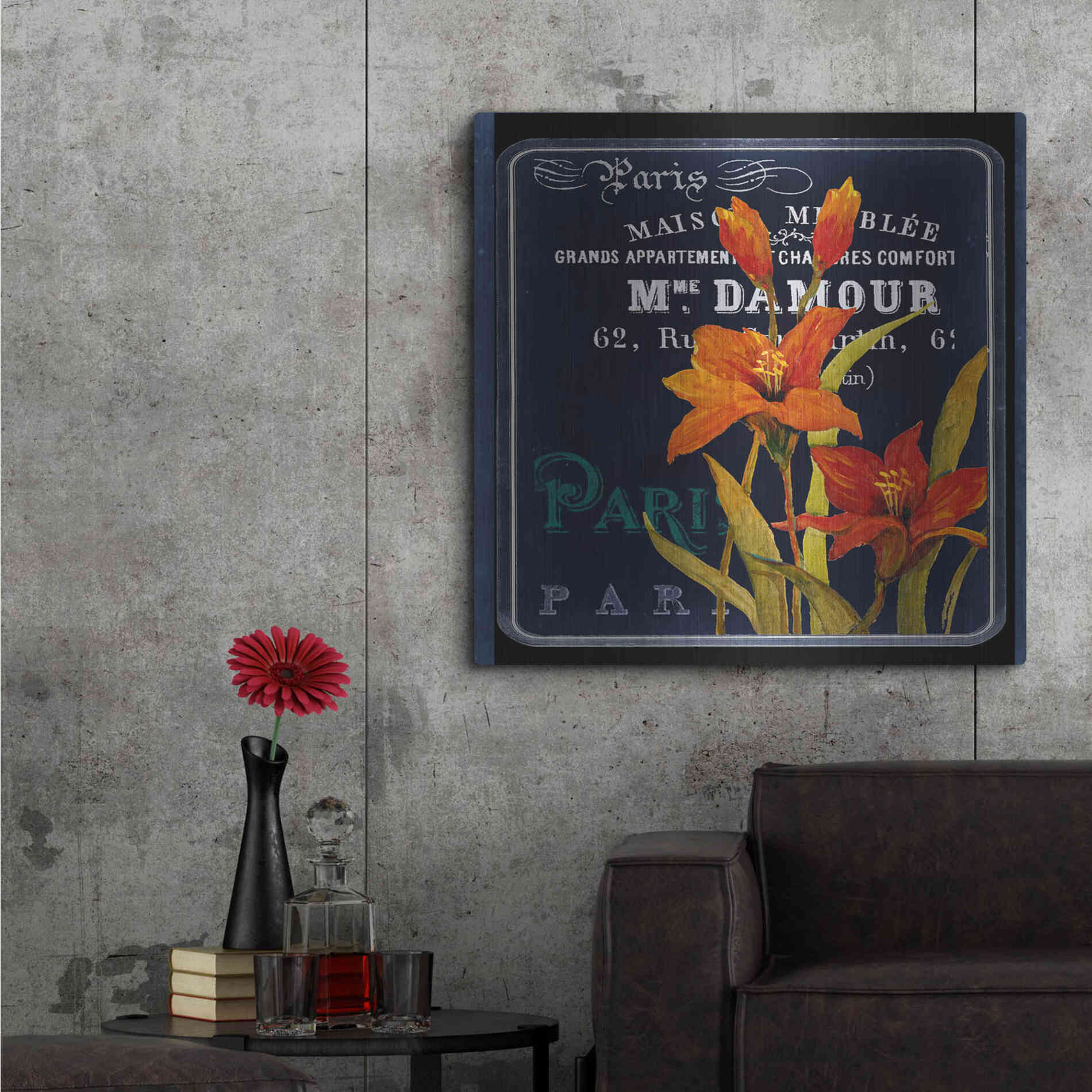 Luxe Metal Art 'Chalkboard Paris Collection C' by Studio W, Metal Wall Art,36x36