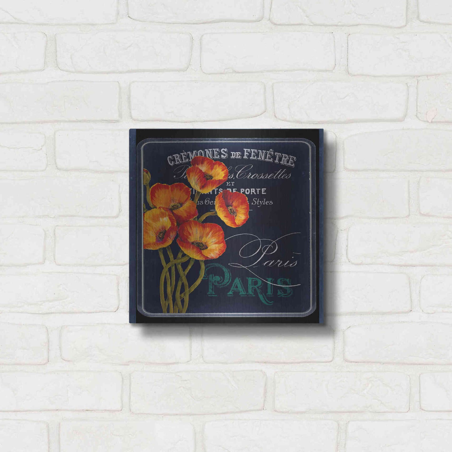 Luxe Metal Art 'Chalkboard Paris Collection E' by Studio W, Metal Wall Art,12x12