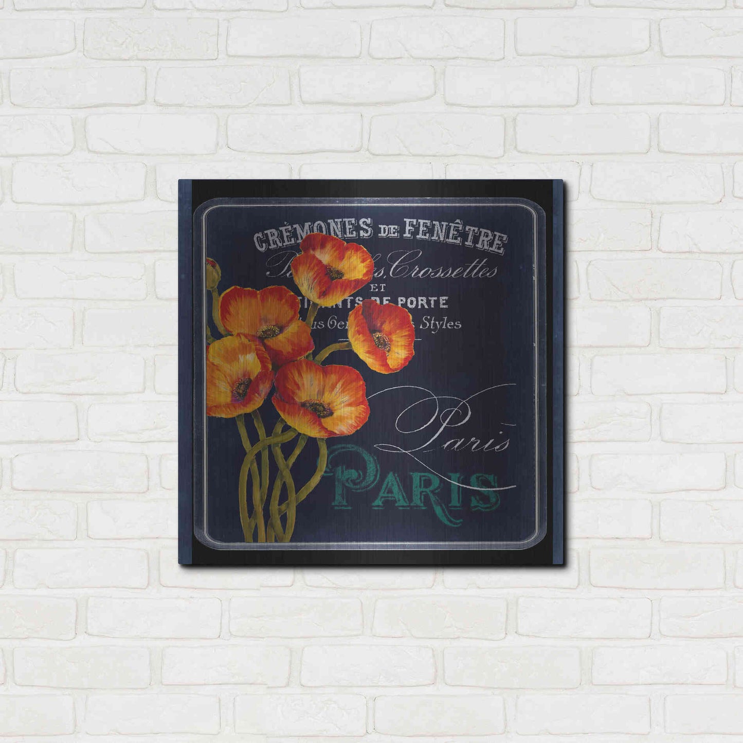 Luxe Metal Art 'Chalkboard Paris Collection E' by Studio W, Metal Wall Art,24x24