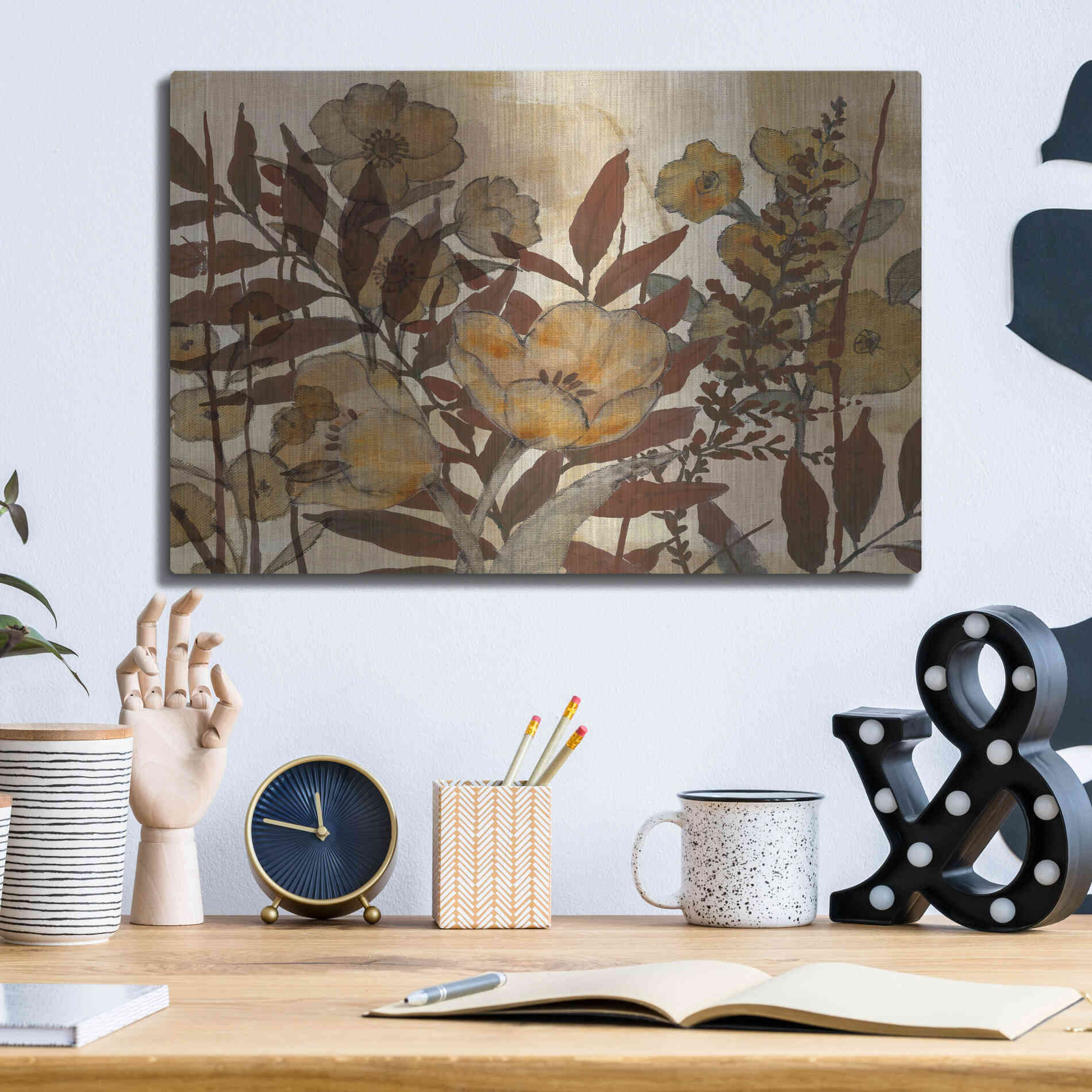Luxe Metal Art 'Sienna Arrangement III' by Studio W, Metal Wall Art,16x12