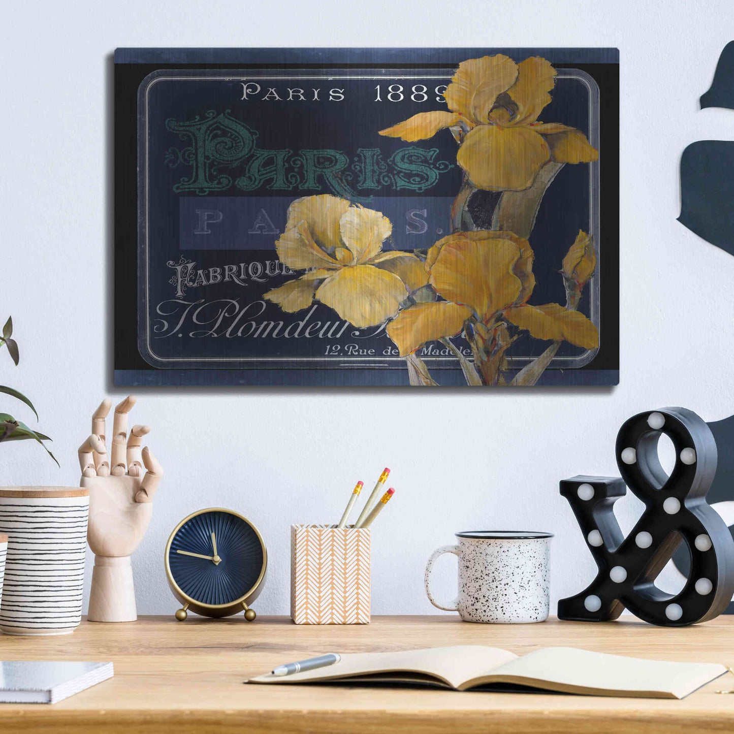 Luxe Metal Art 'Chalkboard Paris Collection A' by Studio W, Metal Wall Art,16x12