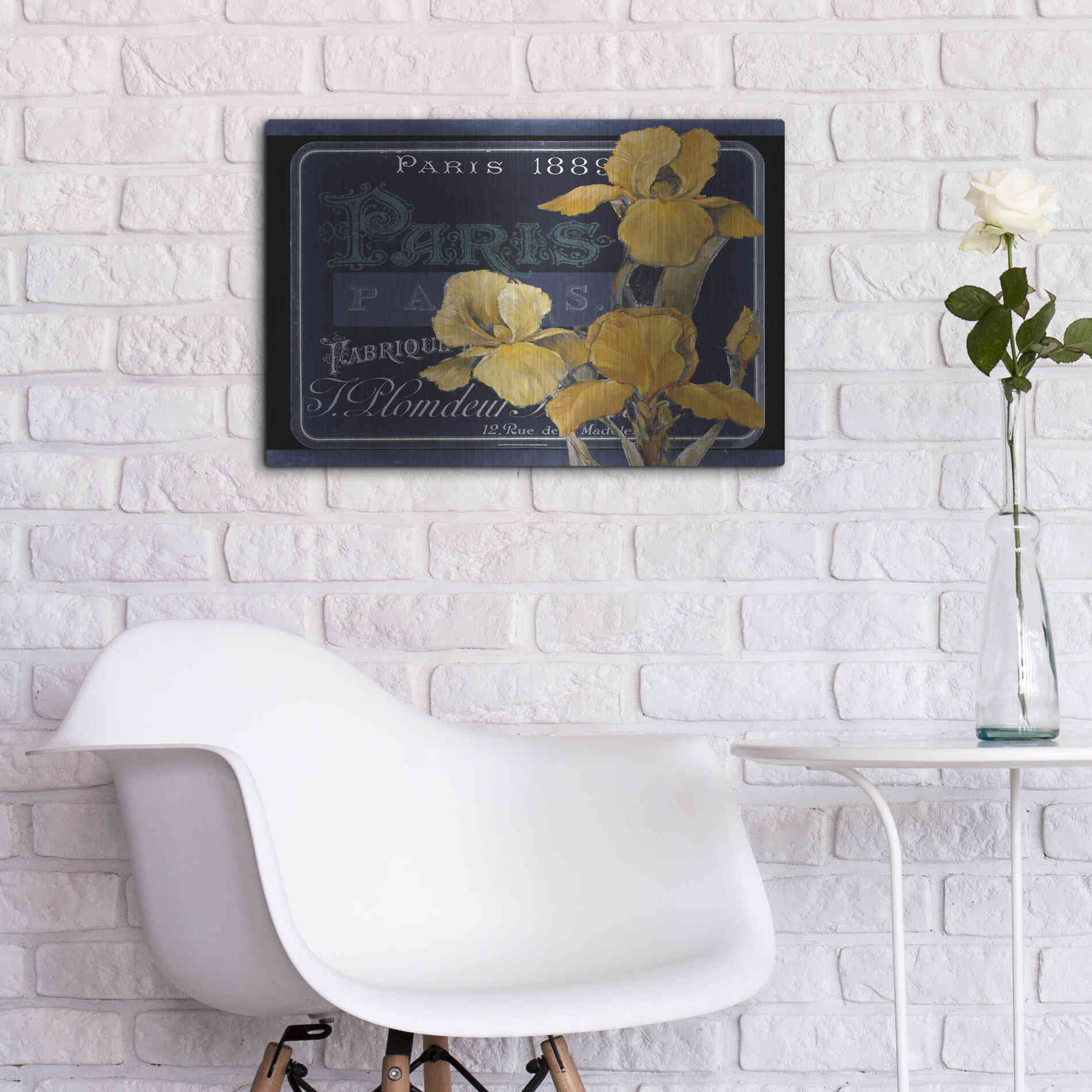 Luxe Metal Art 'Chalkboard Paris Collection A' by Studio W, Metal Wall Art,24x16