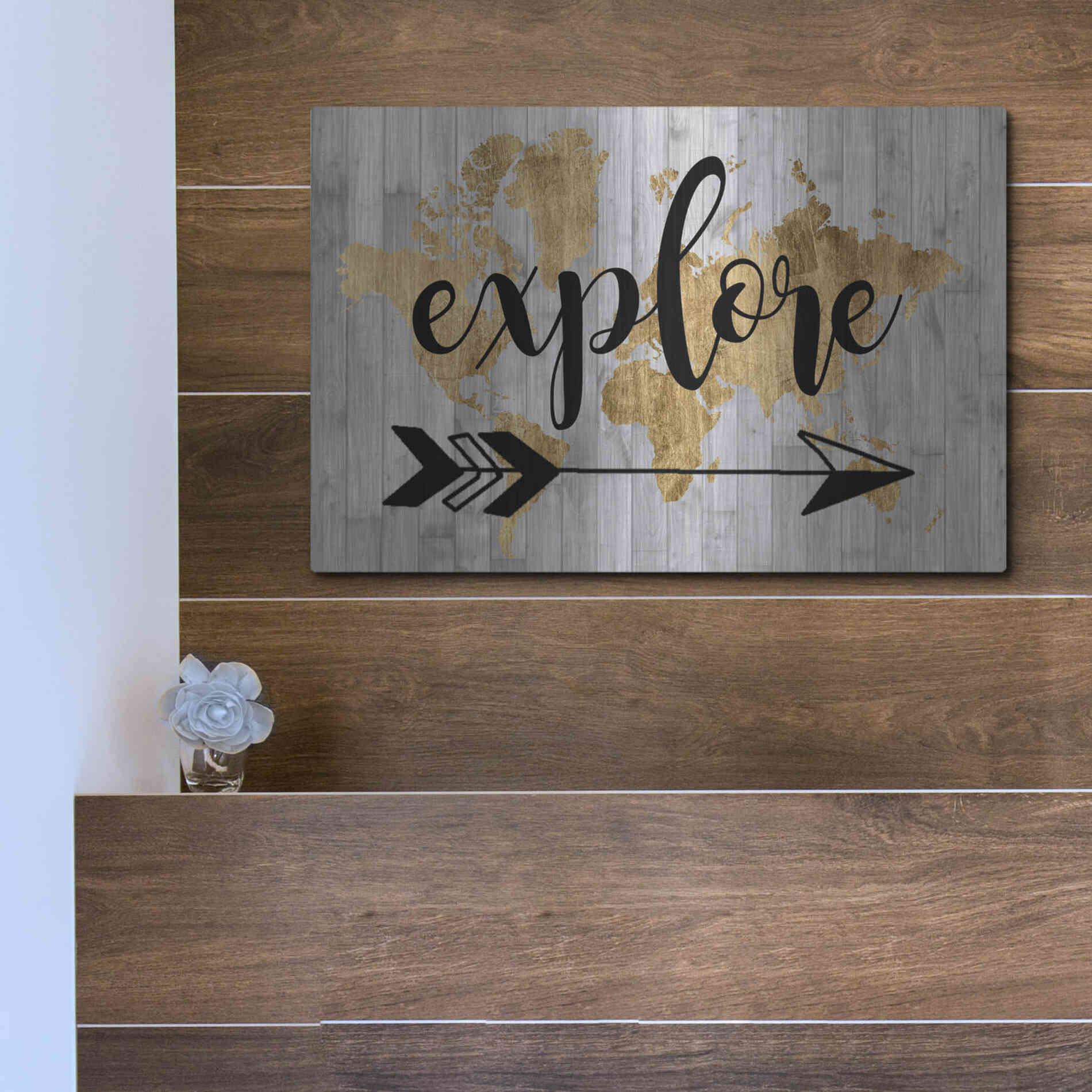 Luxe Metal Art 'Young Explorer V' by Studio W, Metal Wall Art,16x12