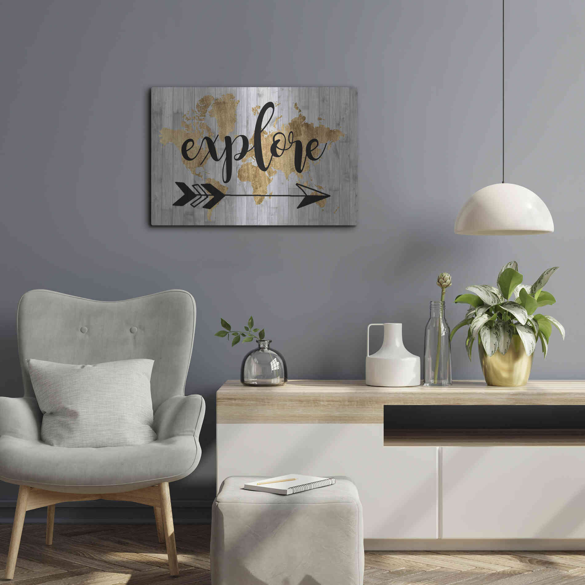 Luxe Metal Art 'Young Explorer V' by Studio W, Metal Wall Art,24x16