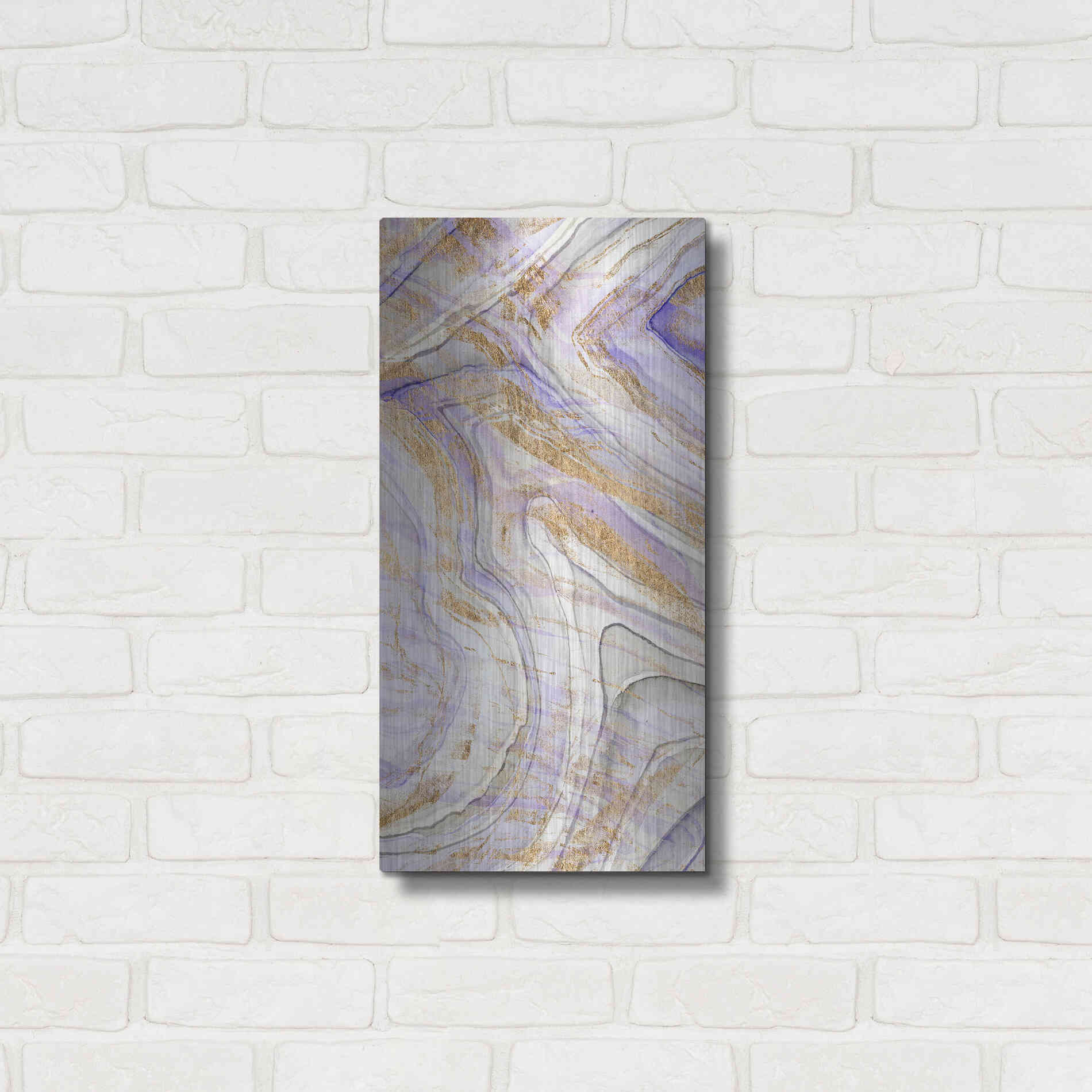 Luxe Metal Art 'Amethyst and Gold I' by Studio W, Metal Wall Art,12x24