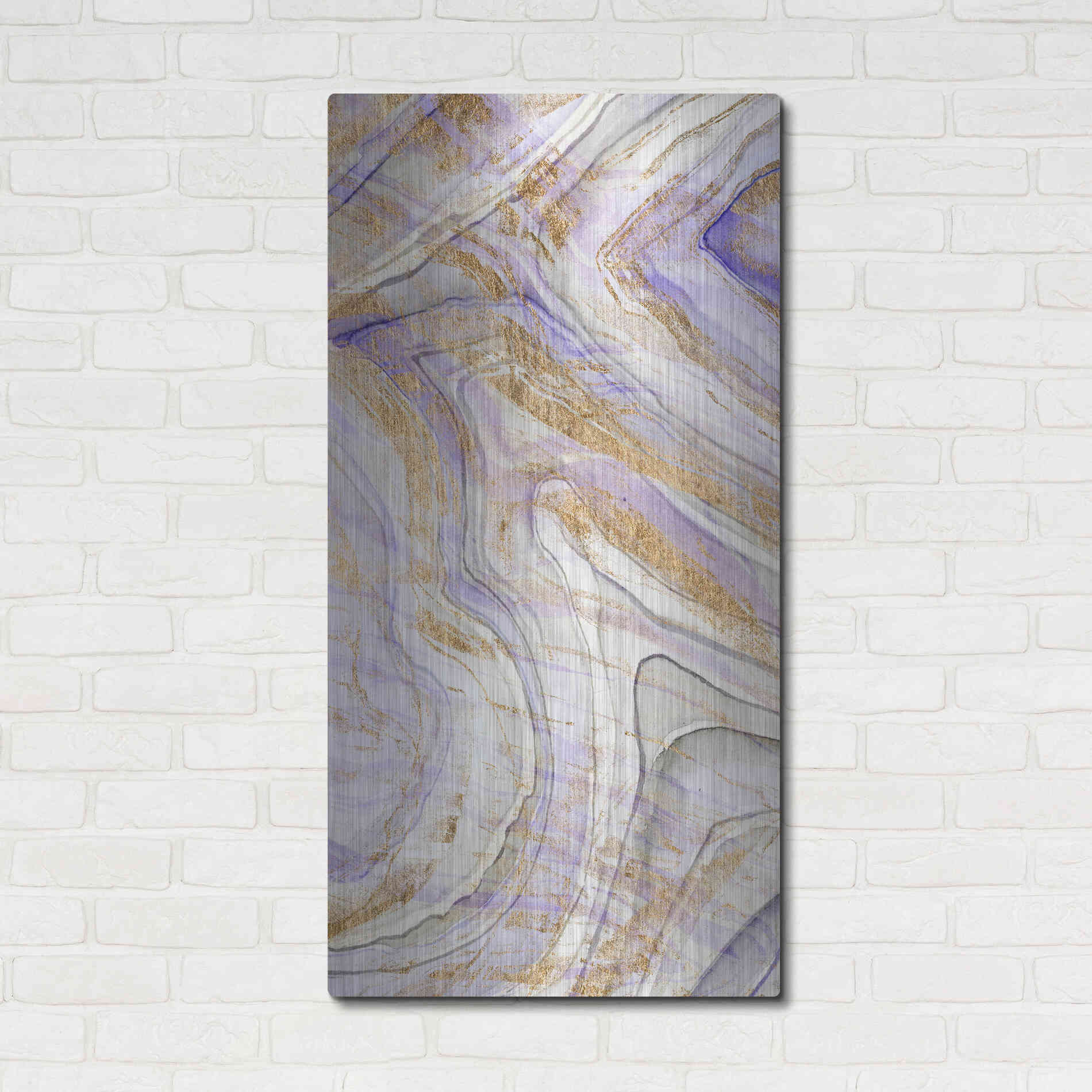 Luxe Metal Art 'Amethyst and Gold I' by Studio W, Metal Wall Art,24x48