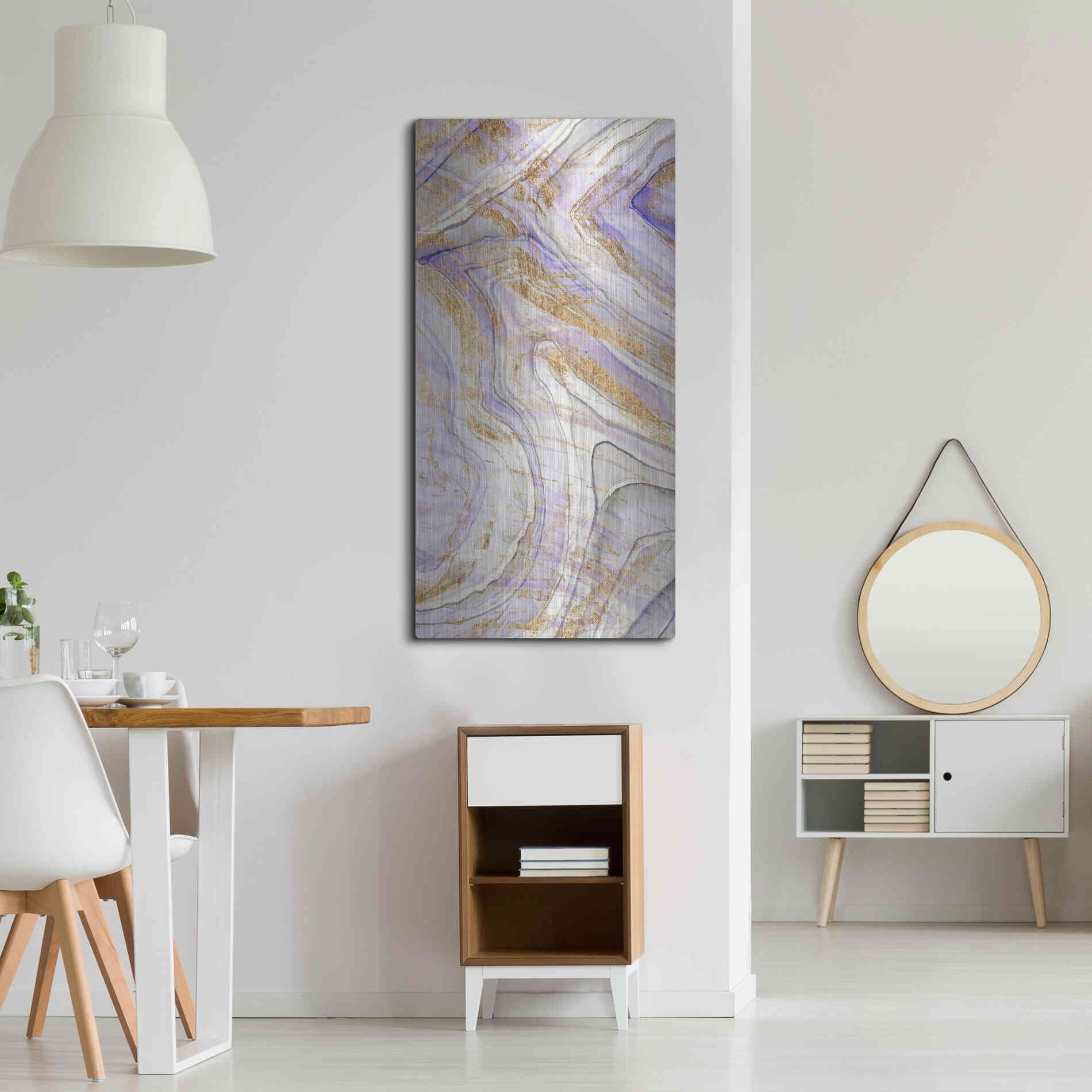 Luxe Metal Art 'Amethyst and Gold I' by Studio W, Metal Wall Art,24x48