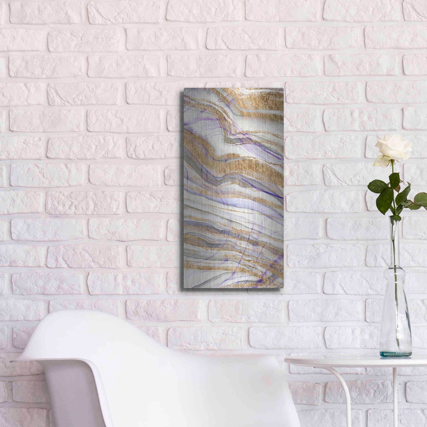 Luxe Metal Art 'Amethyst and Gold II' by Studio W, Metal Wall Art,12x24