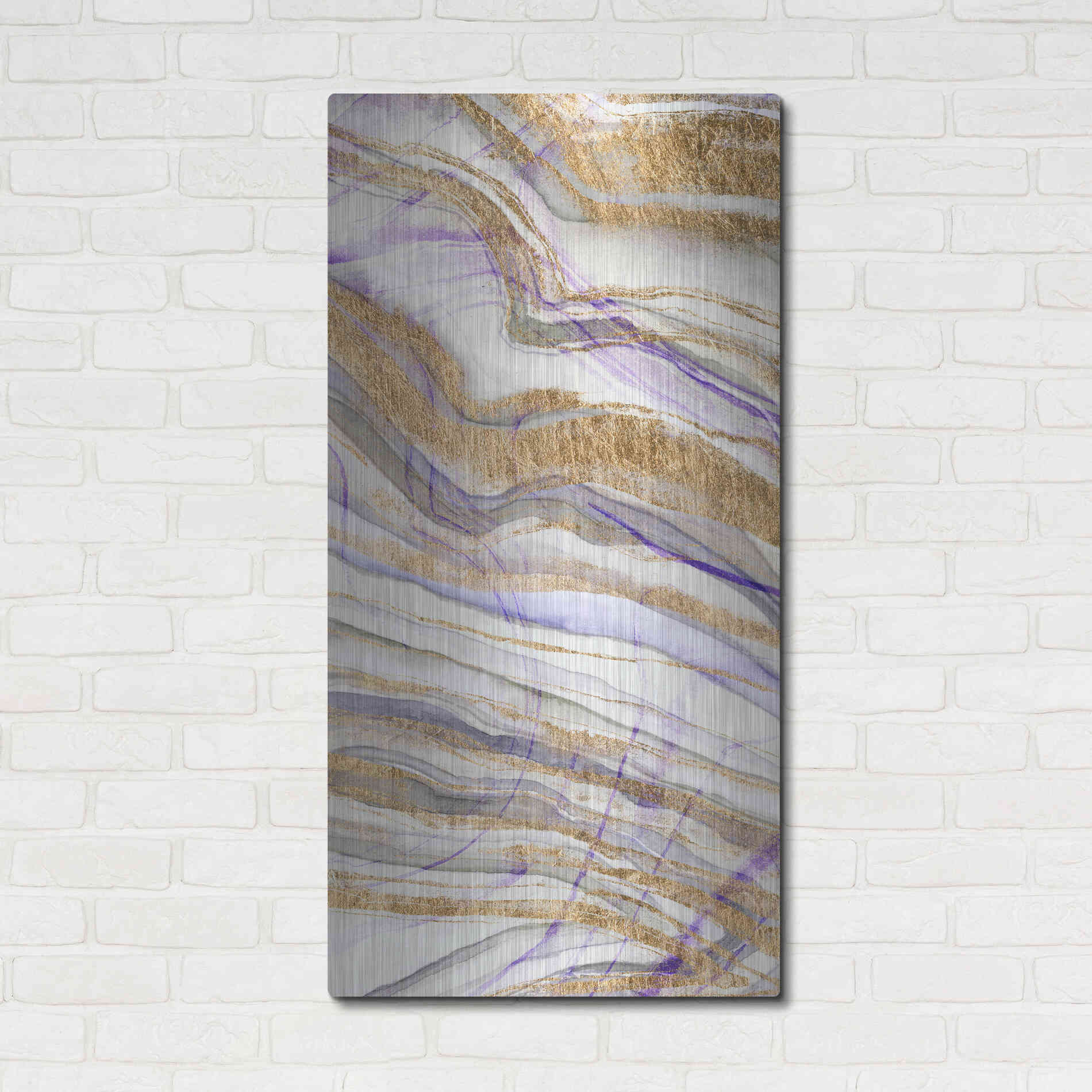 Luxe Metal Art 'Amethyst and Gold II' by Studio W, Metal Wall Art,24x48