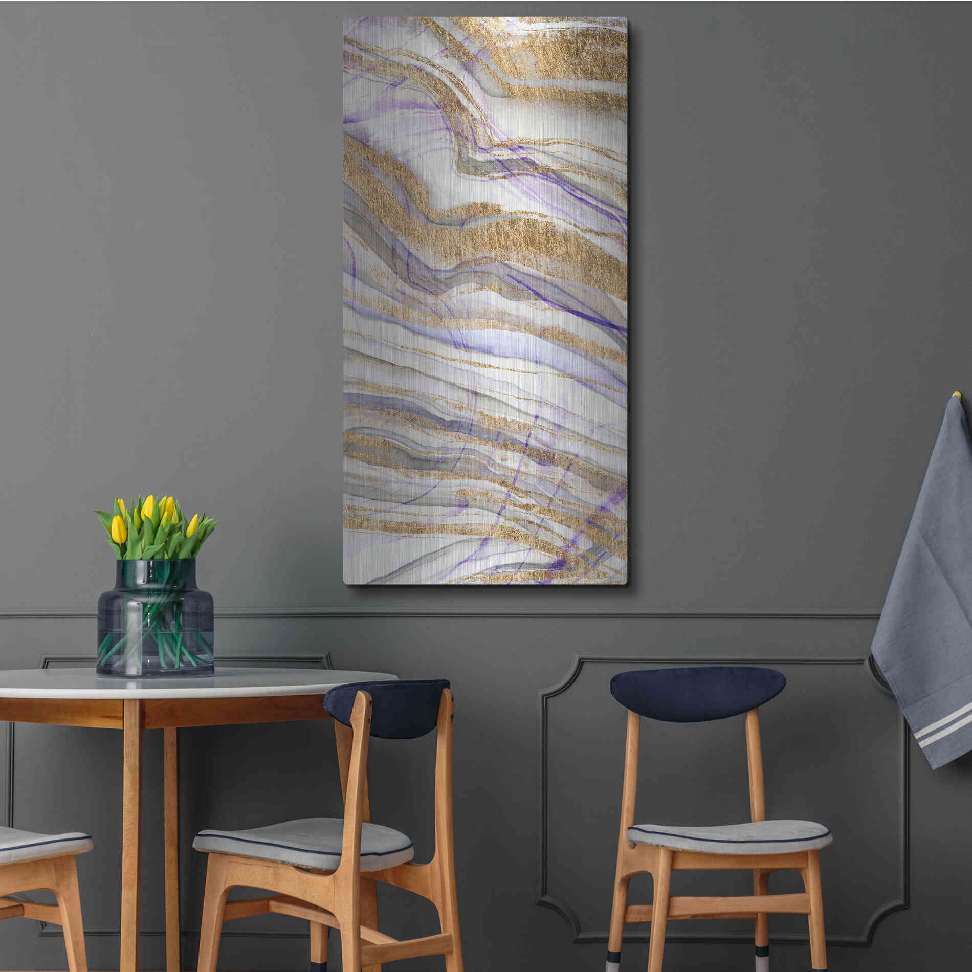 Luxe Metal Art 'Amethyst and Gold II' by Studio W, Metal Wall Art,24x48