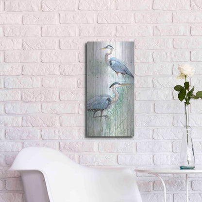Luxe Metal Art 'Seaside Heron Pair I' by Studio W, Metal Wall Art,12x24