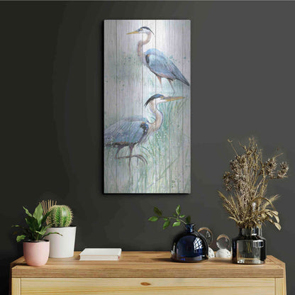 Luxe Metal Art 'Seaside Heron Pair I' by Studio W, Metal Wall Art,12x24