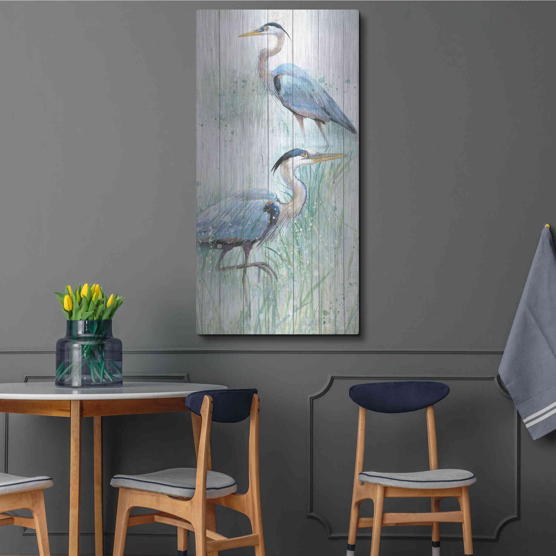 Luxe Metal Art 'Seaside Heron Pair I' by Studio W, Metal Wall Art,24x48