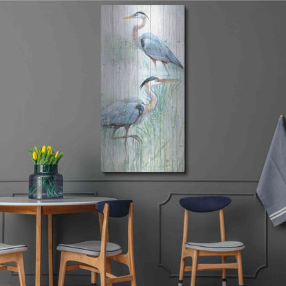 Luxe Metal Art 'Seaside Heron Pair I' by Studio W, Metal Wall Art,24x48