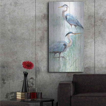 Luxe Metal Art 'Seaside Heron Pair I' by Studio W, Metal Wall Art,24x48