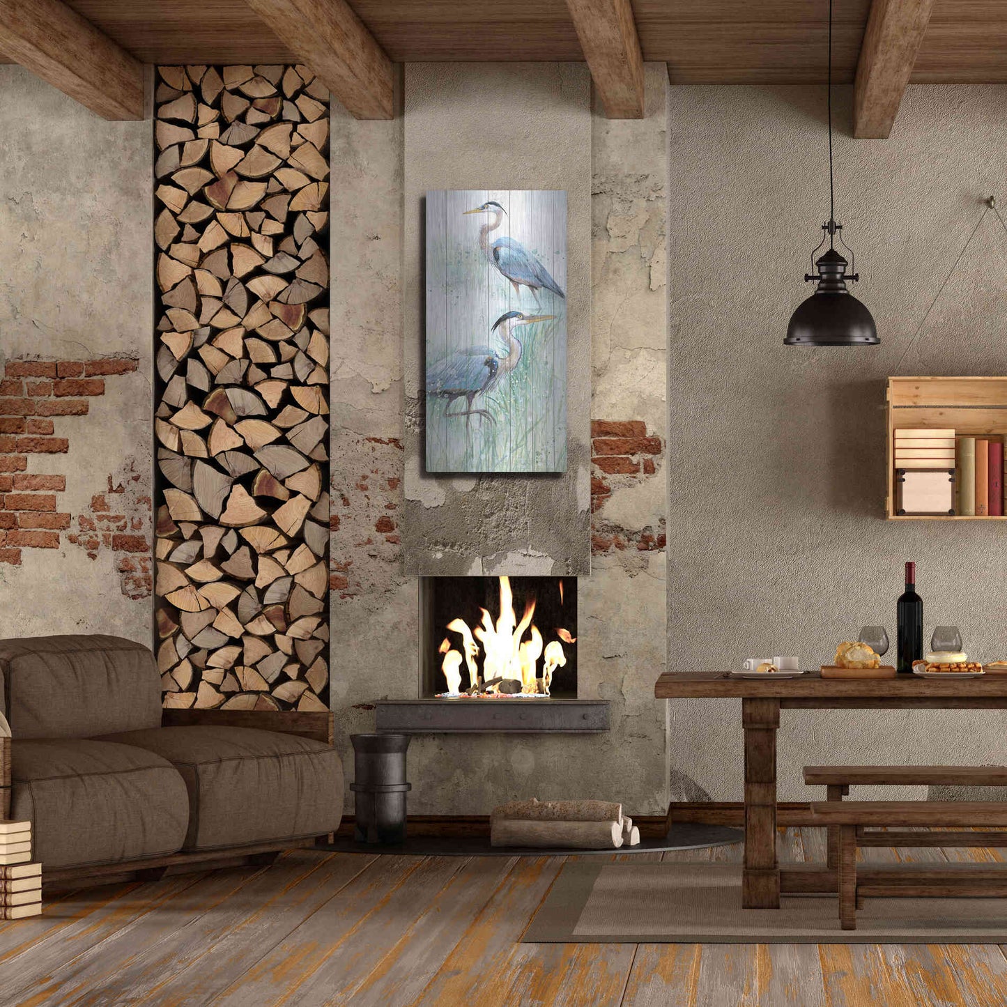 Luxe Metal Art 'Seaside Heron Pair I' by Studio W, Metal Wall Art,24x48