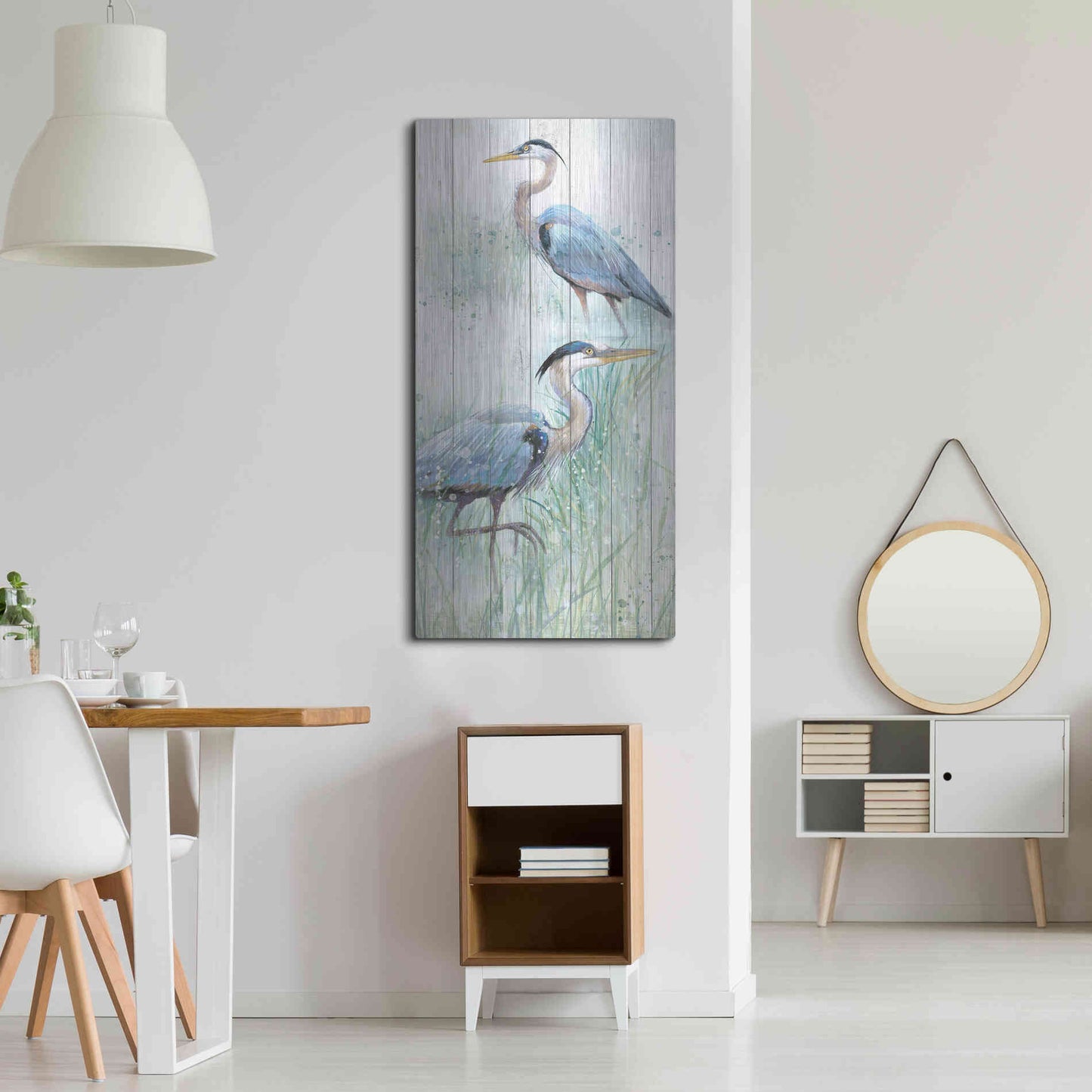 Luxe Metal Art 'Seaside Heron Pair I' by Studio W, Metal Wall Art,24x48