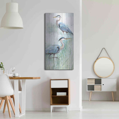 Luxe Metal Art 'Seaside Heron Pair I' by Studio W, Metal Wall Art,24x48