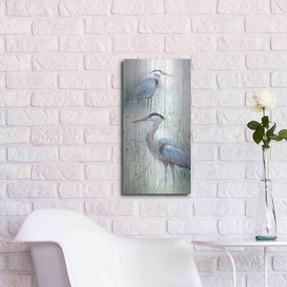 Luxe Metal Art 'Seaside Heron Pair II' by Studio W, Metal Wall Art,12x24