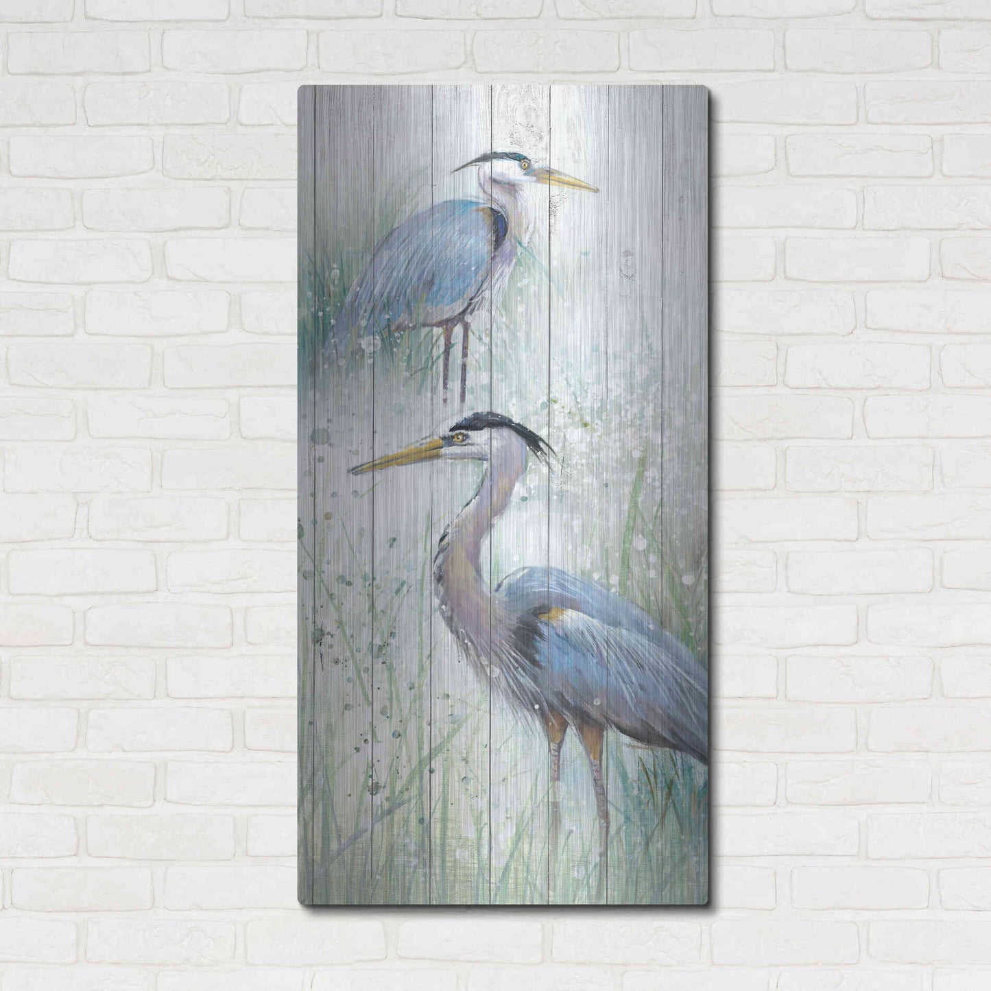 Luxe Metal Art 'Seaside Heron Pair II' by Studio W, Metal Wall Art,24x48