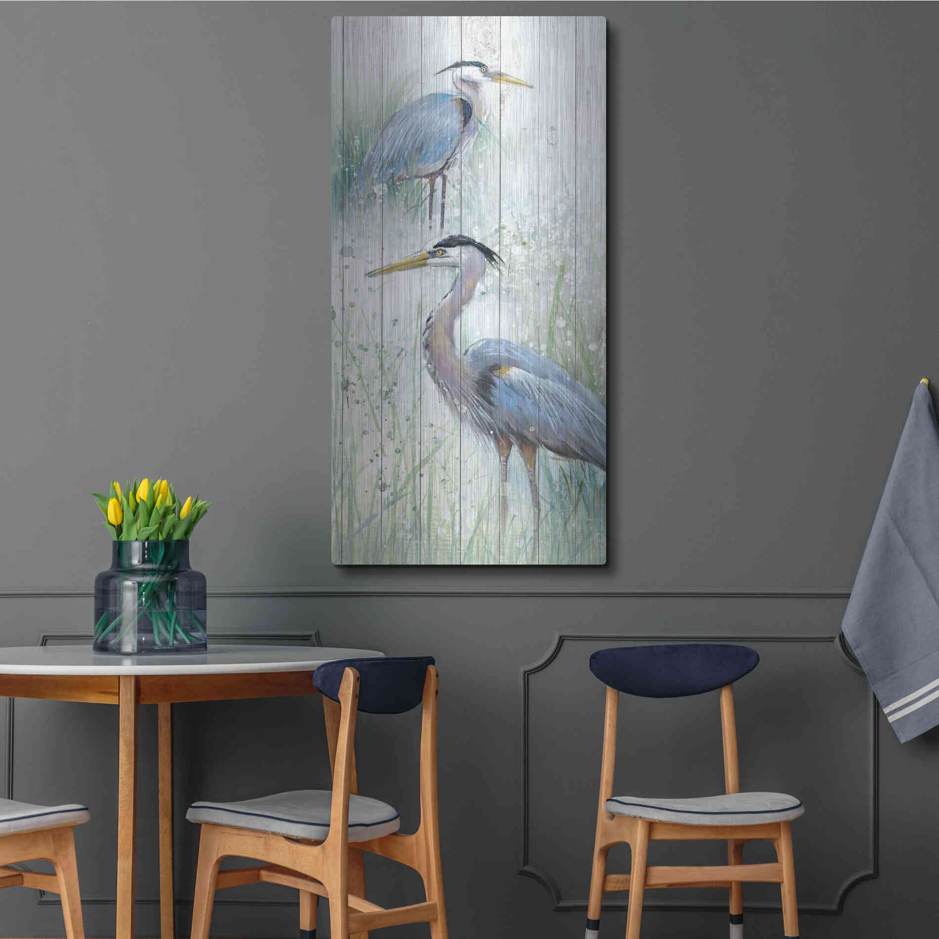 Luxe Metal Art 'Seaside Heron Pair II' by Studio W, Metal Wall Art,24x48