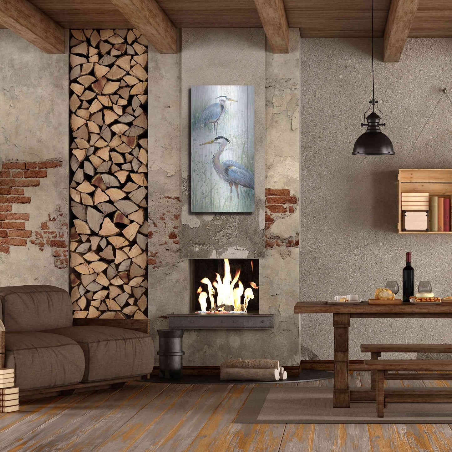 Luxe Metal Art 'Seaside Heron Pair II' by Studio W, Metal Wall Art,24x48