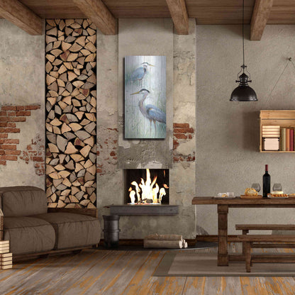 Luxe Metal Art 'Seaside Heron Pair II' by Studio W, Metal Wall Art,24x48