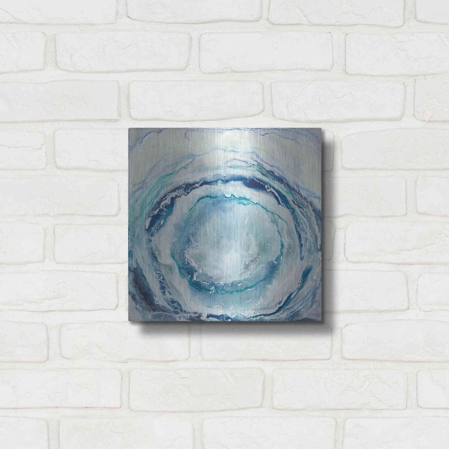 Luxe Metal Art 'Ocean Eye I' by Renee W Stramel, Metal Wall Art,12x12