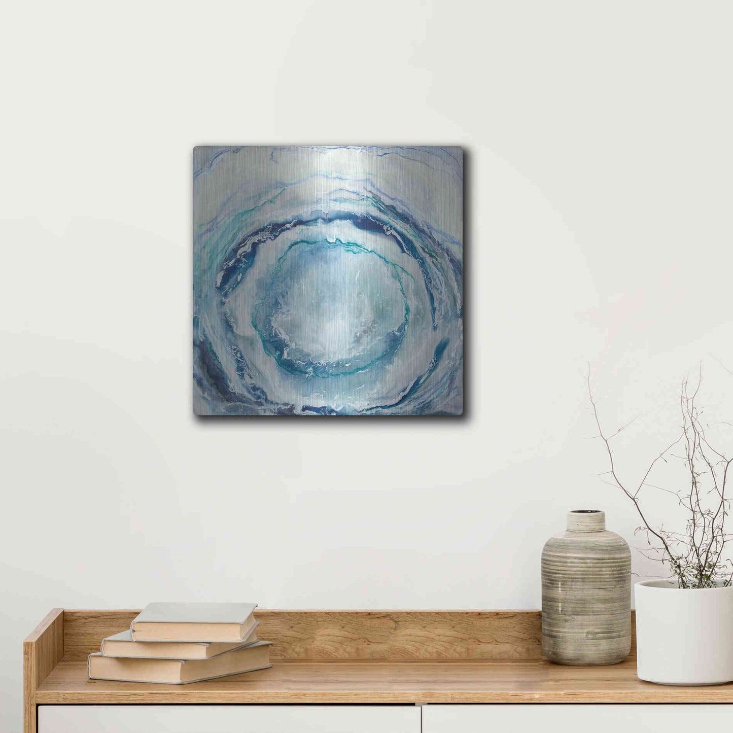 Luxe Metal Art 'Ocean Eye I' by Renee W Stramel, Metal Wall Art,12x12