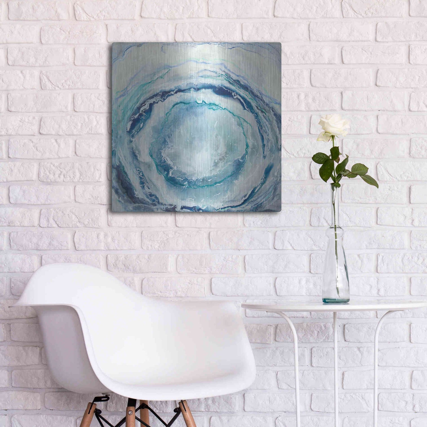 Luxe Metal Art 'Ocean Eye I' by Renee W Stramel, Metal Wall Art,24x24