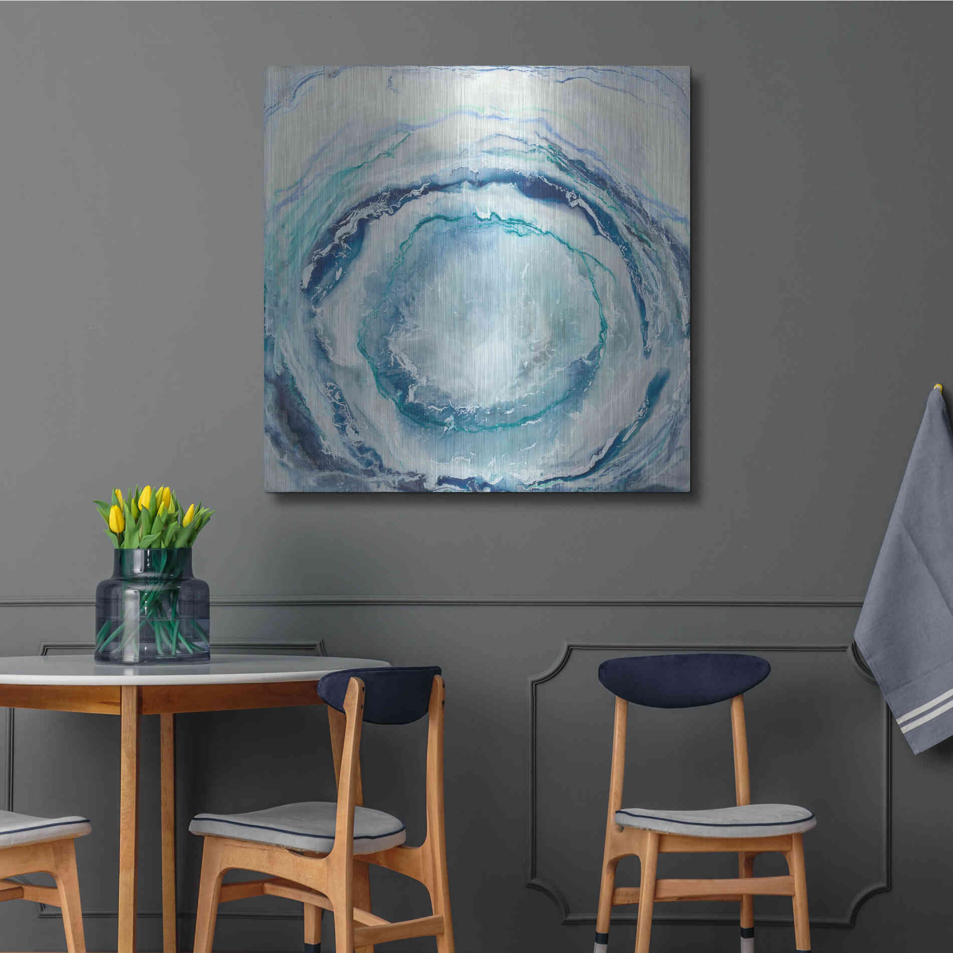 Luxe Metal Art 'Ocean Eye I' by Renee W Stramel, Metal Wall Art,36x36