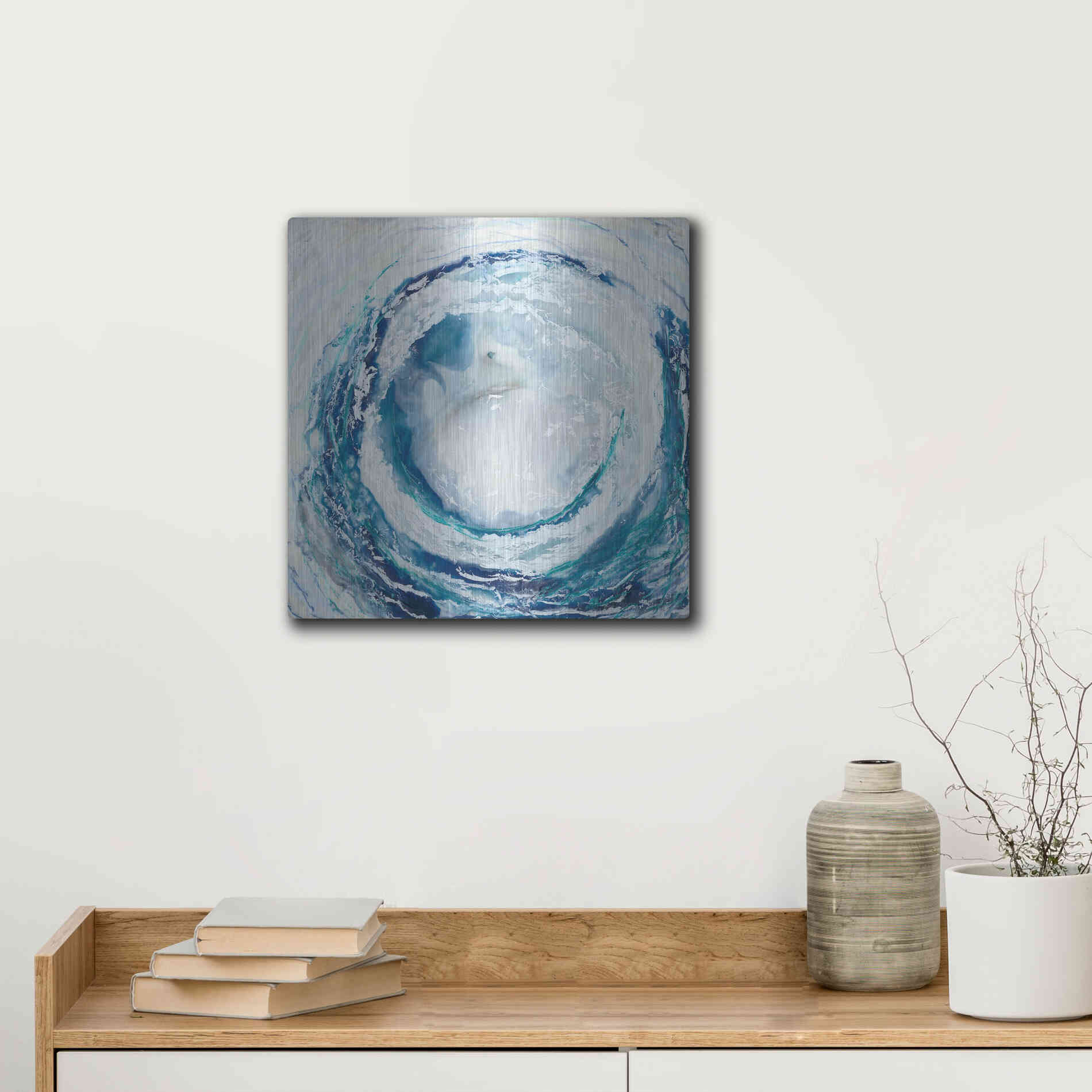 Luxe Metal Art 'Ocean Eye II' by Renee W Stramel, Metal Wall Art,12x12