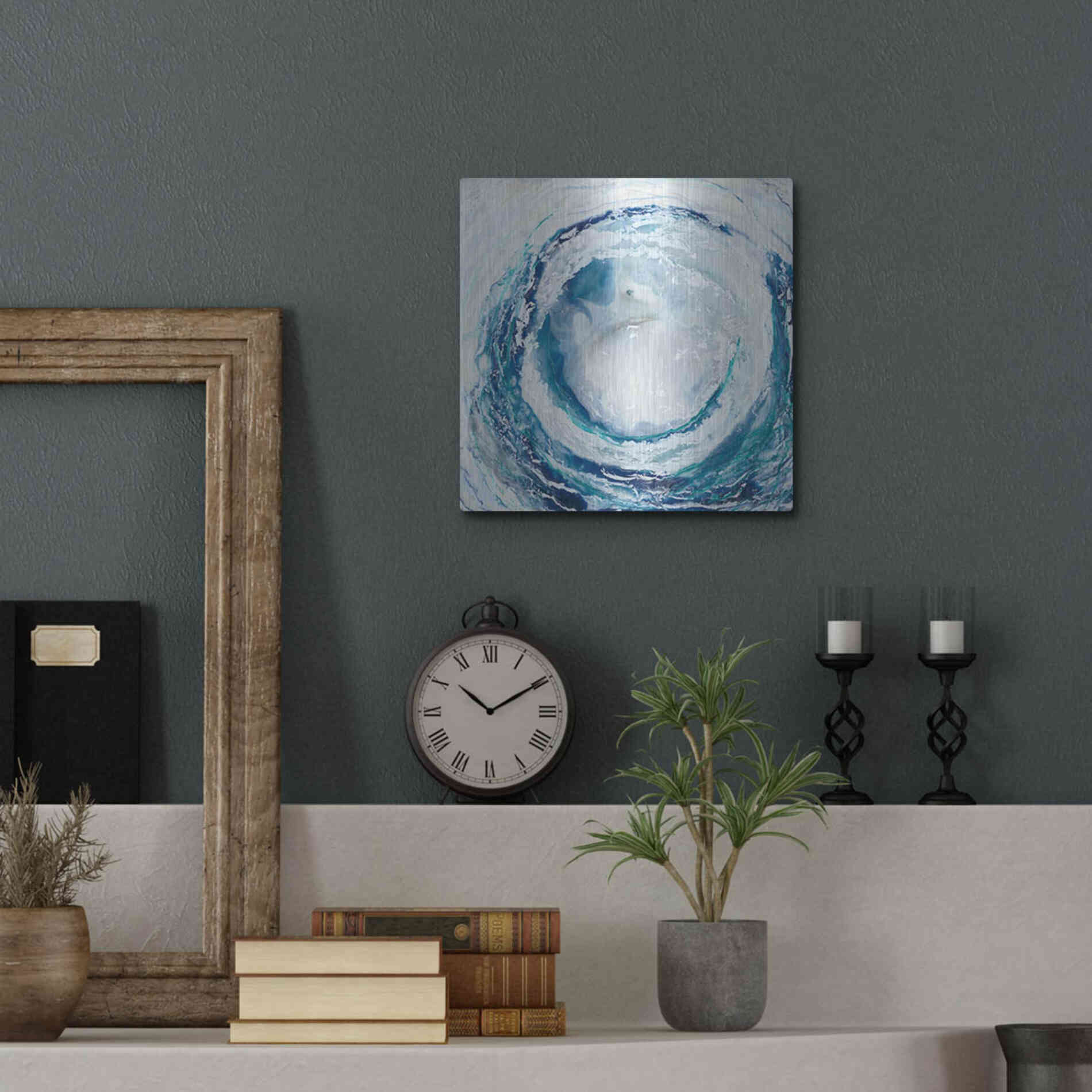 Luxe Metal Art 'Ocean Eye II' by Renee W Stramel, Metal Wall Art,12x12