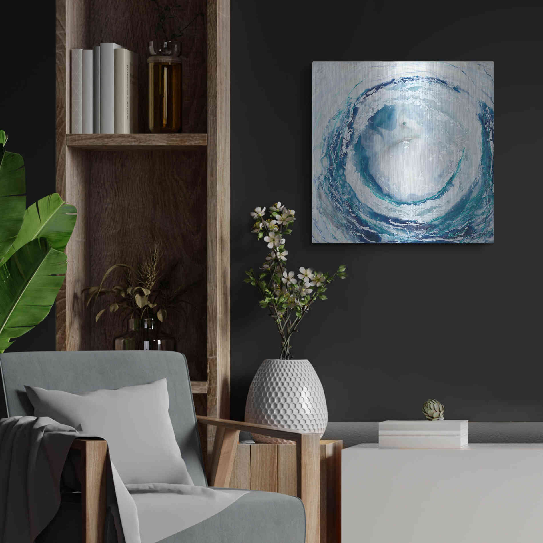 Luxe Metal Art 'Ocean Eye II' by Renee W Stramel, Metal Wall Art,24x24