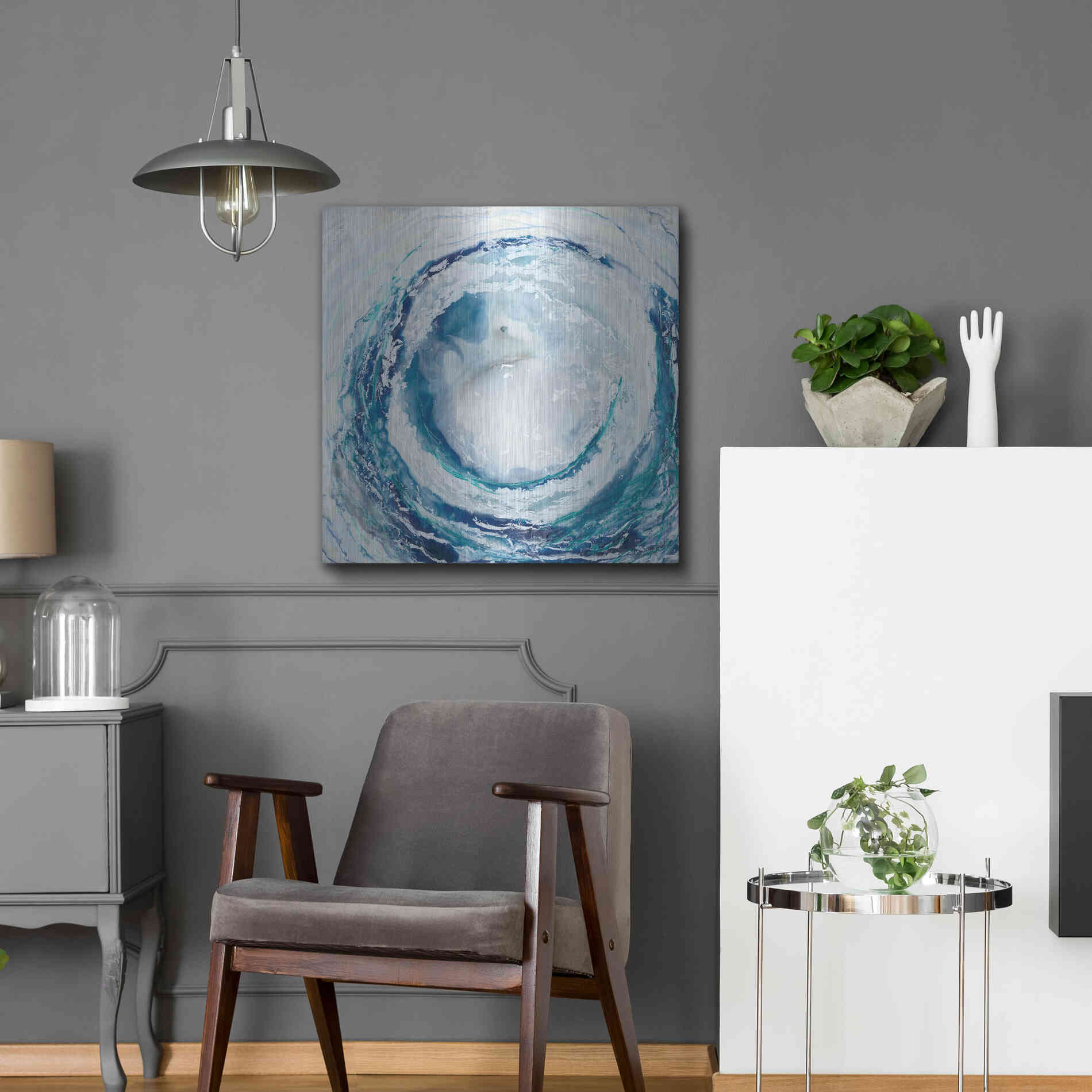 Luxe Metal Art 'Ocean Eye II' by Renee W Stramel, Metal Wall Art,24x24