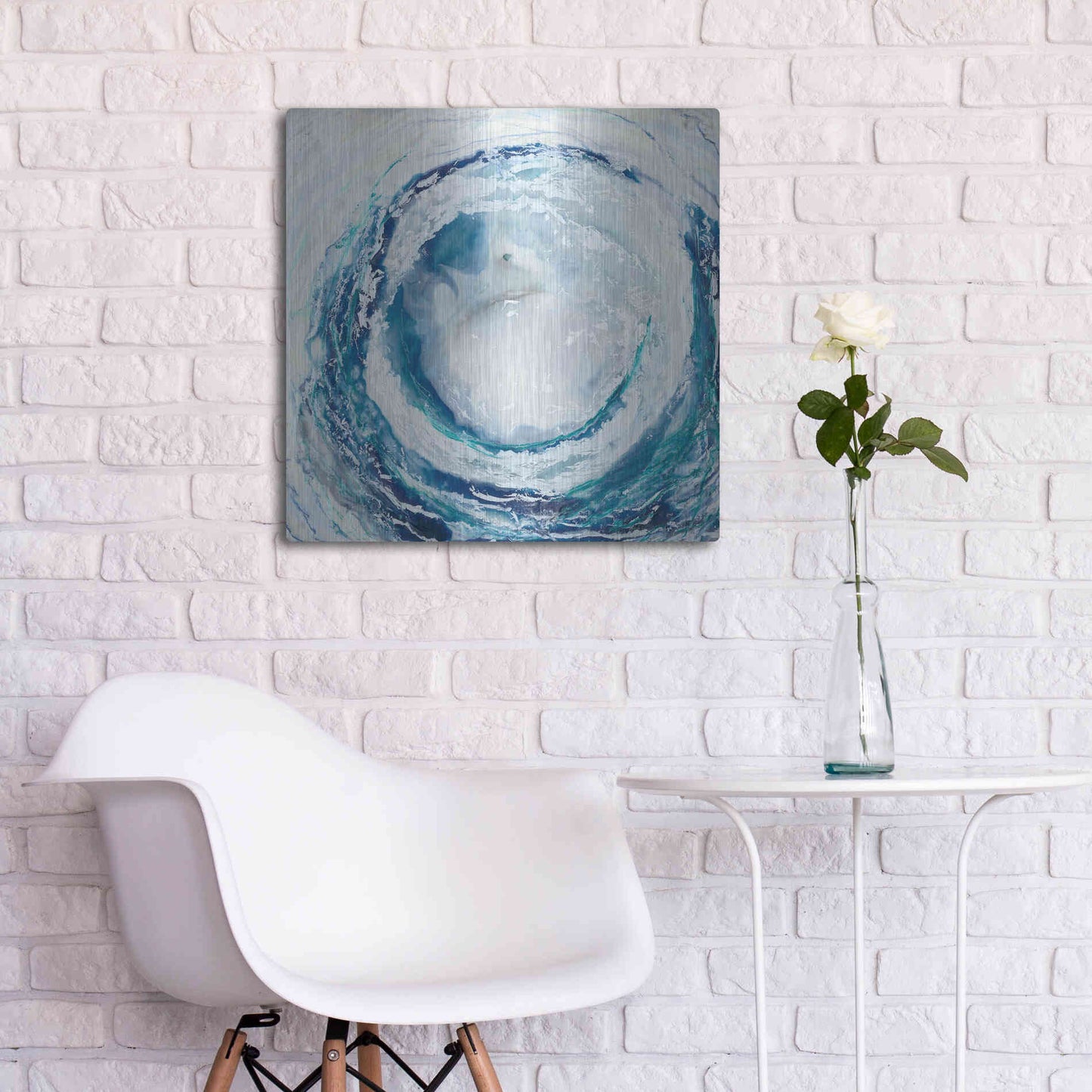 Luxe Metal Art 'Ocean Eye II' by Renee W Stramel, Metal Wall Art,24x24