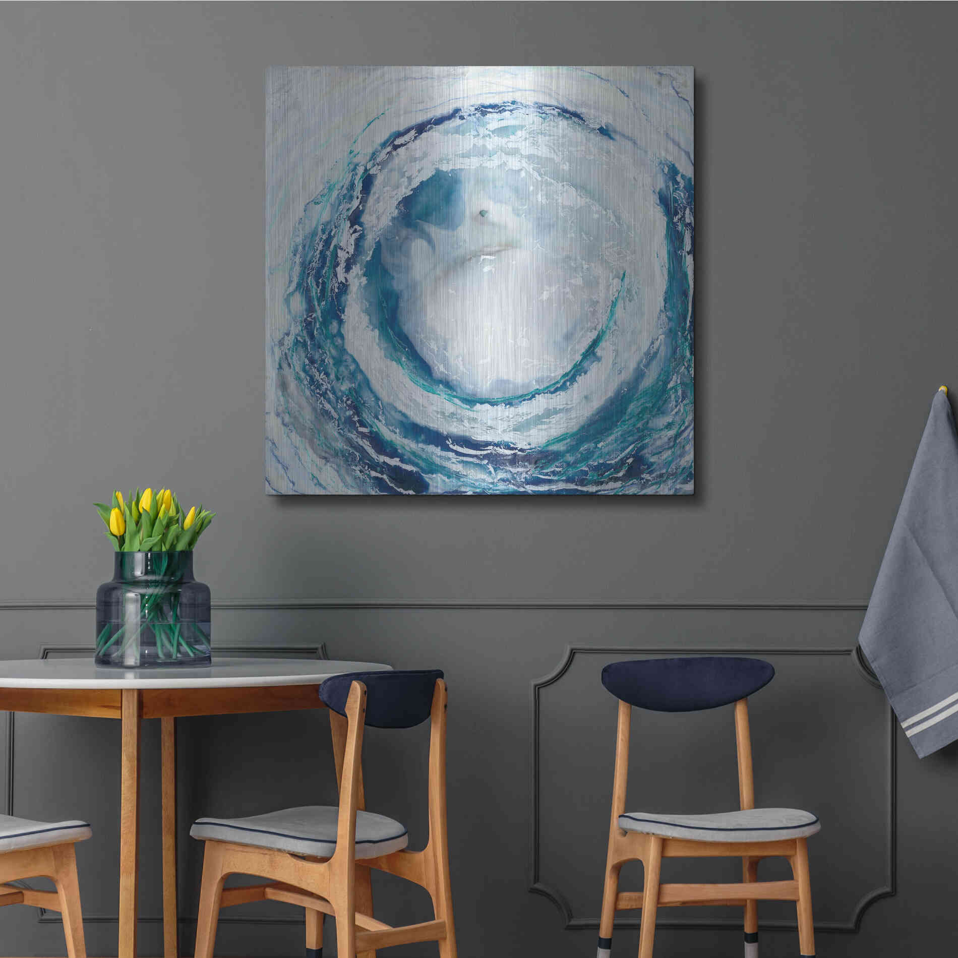 Luxe Metal Art 'Ocean Eye II' by Renee W Stramel, Metal Wall Art,36x36